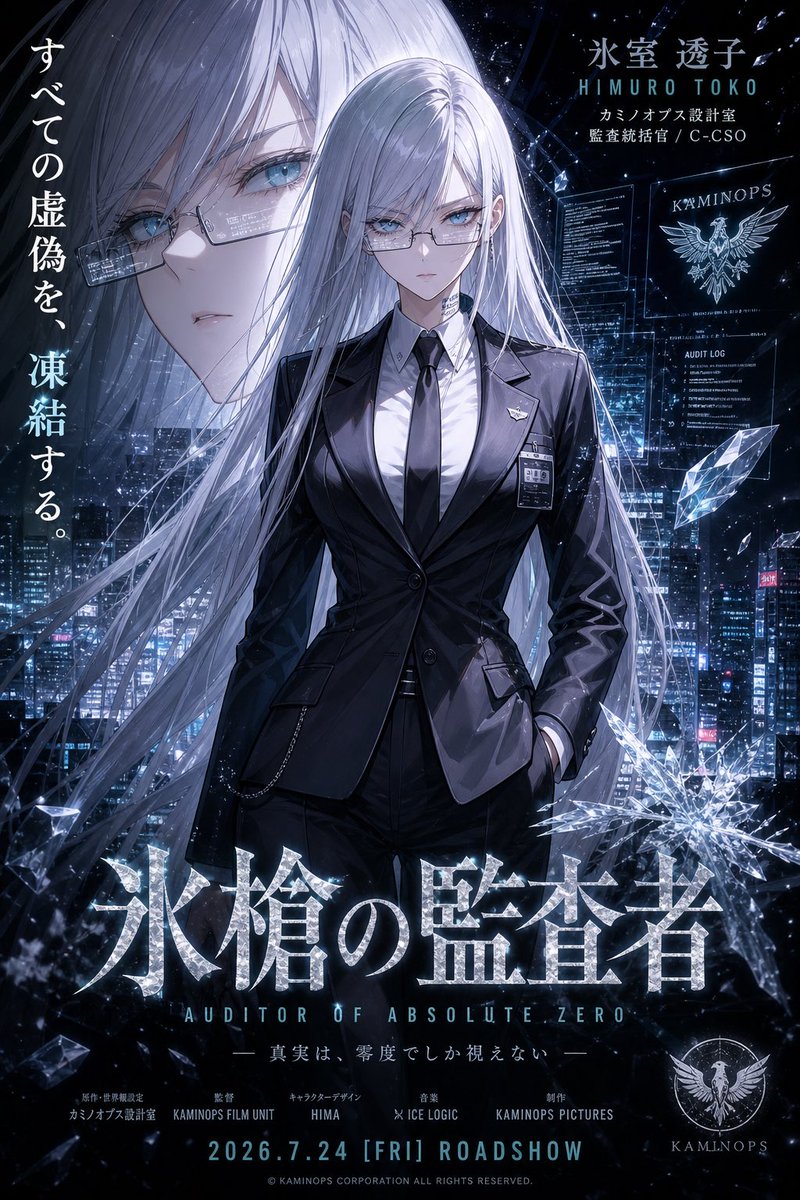 Ice Auditor Cyberpunk Movie Poster AI image template preview