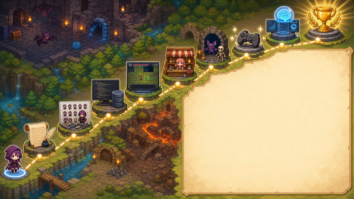 Pixel Art Game Development Roadmap AI image template preview