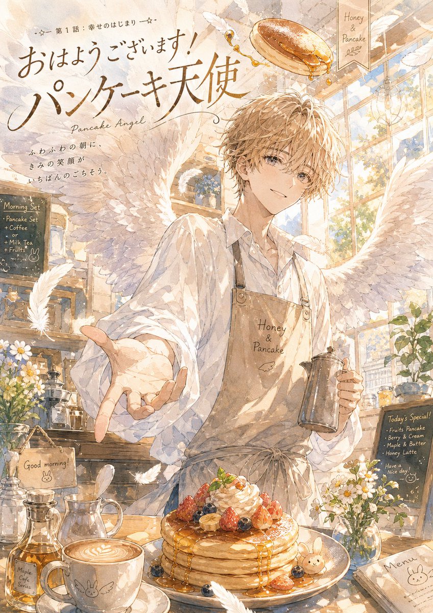 Pancake Angel Cafe Cover AI image template preview
