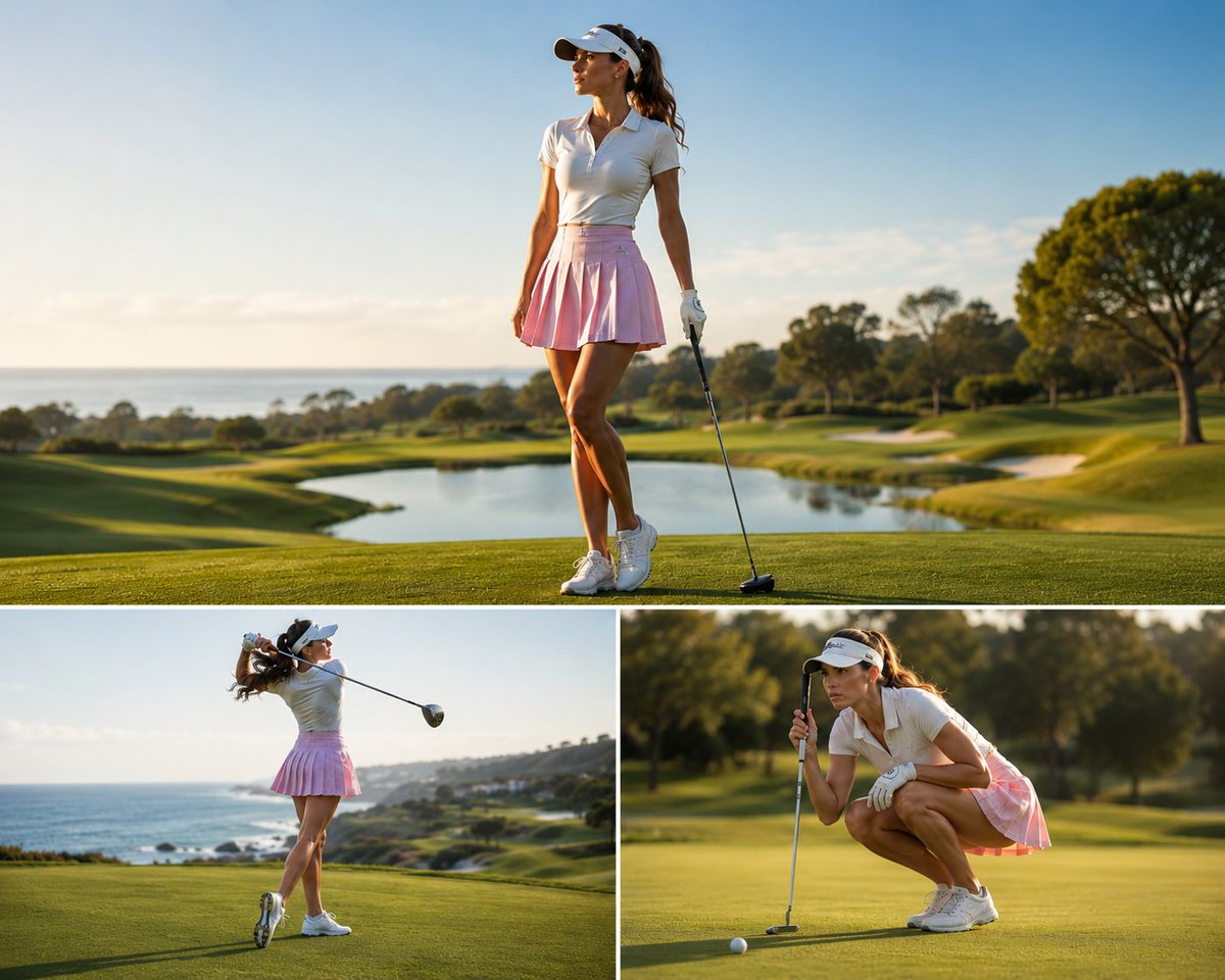 Luxury Golf Sports Editorial Collage AI image template preview