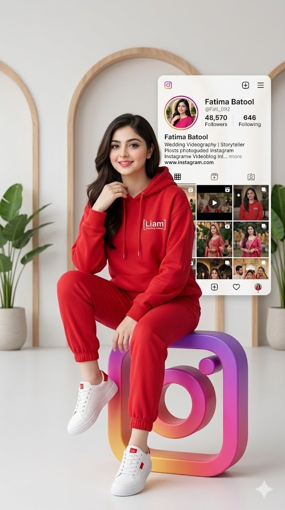 3D Social Media Profile Card AI image template preview
