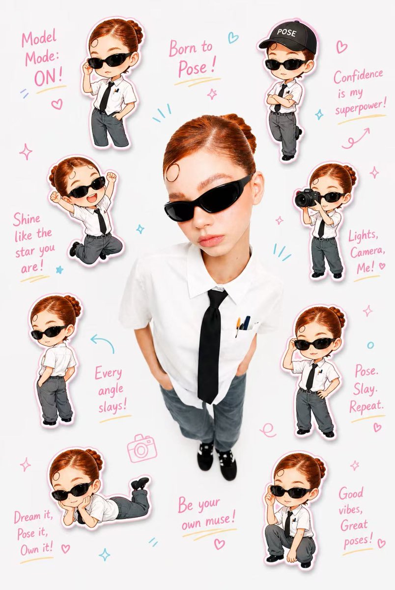 Q-Style Sticker Diary Clone AI image template preview