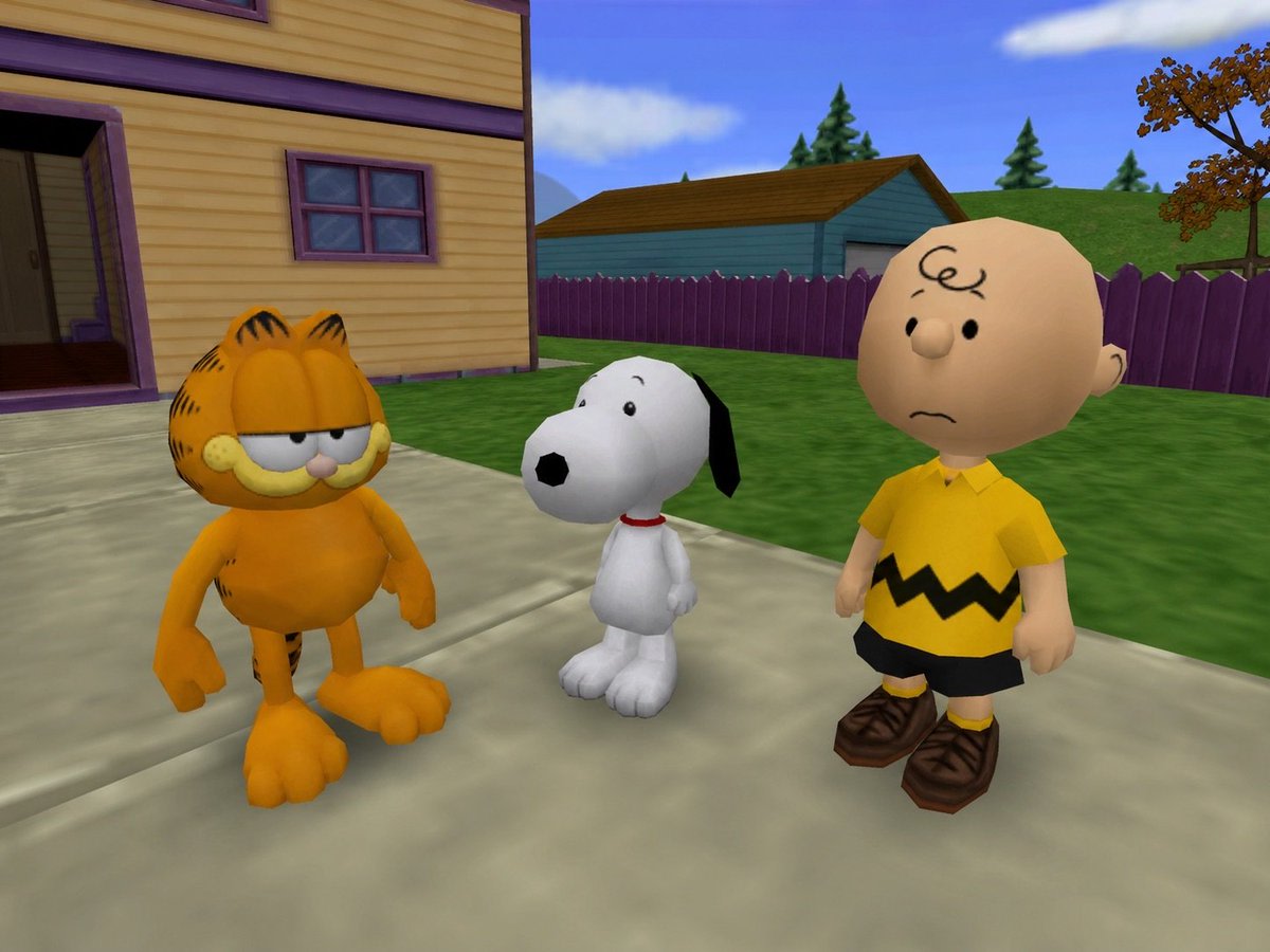3D Cartoon Crossover Suburban Scene AI image template preview