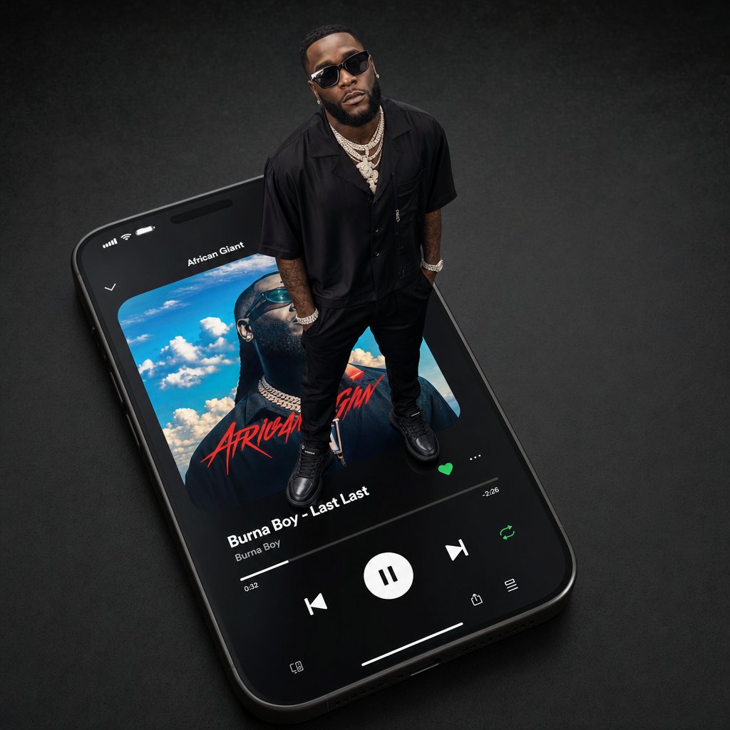 Giant Artist on Spotify Phone AI image template preview