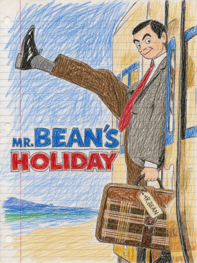 Child Crayon Mr Bean Holiday Poster AI image template preview