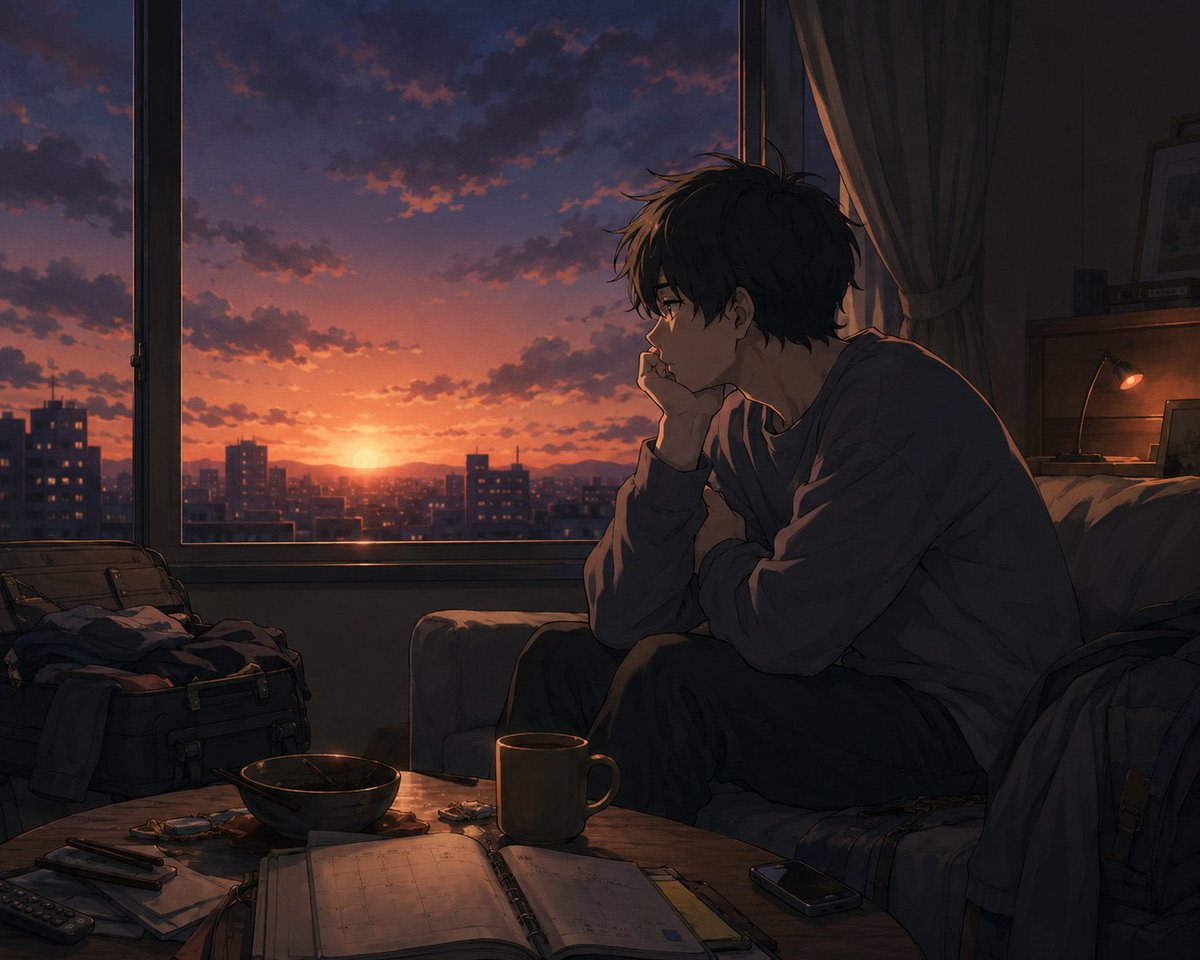 Golden Week Ending Melancholy AI image template preview