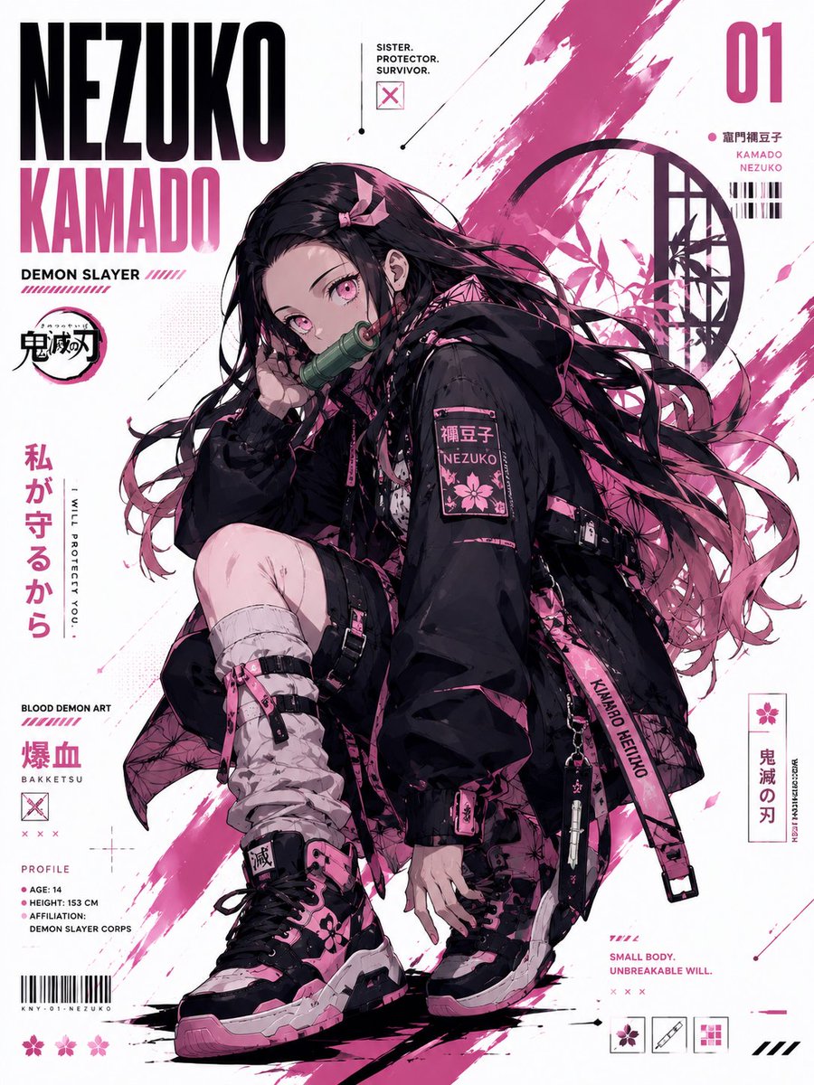 Anime Techwear Character Poster AI image template preview