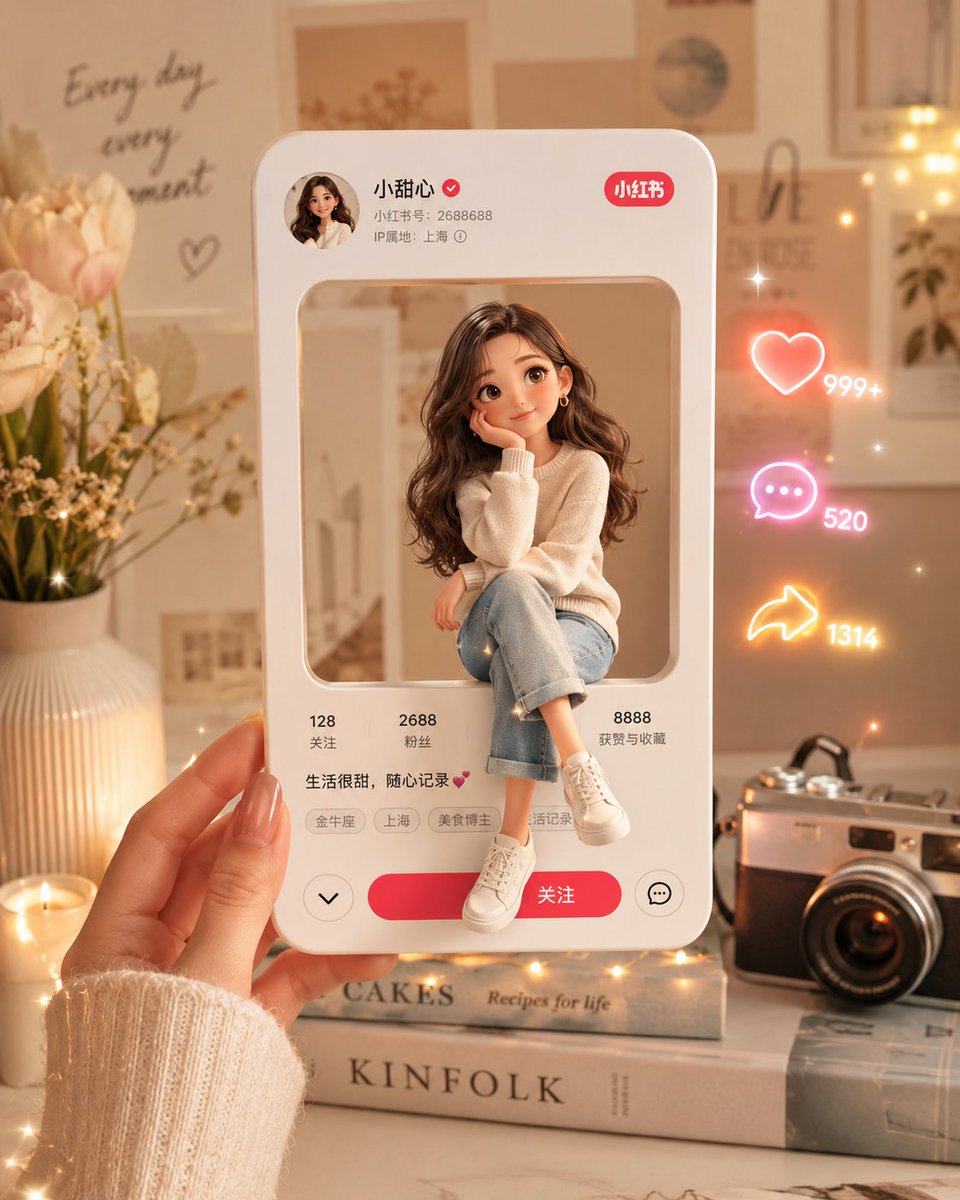 3D Social Media Profile Card example 2