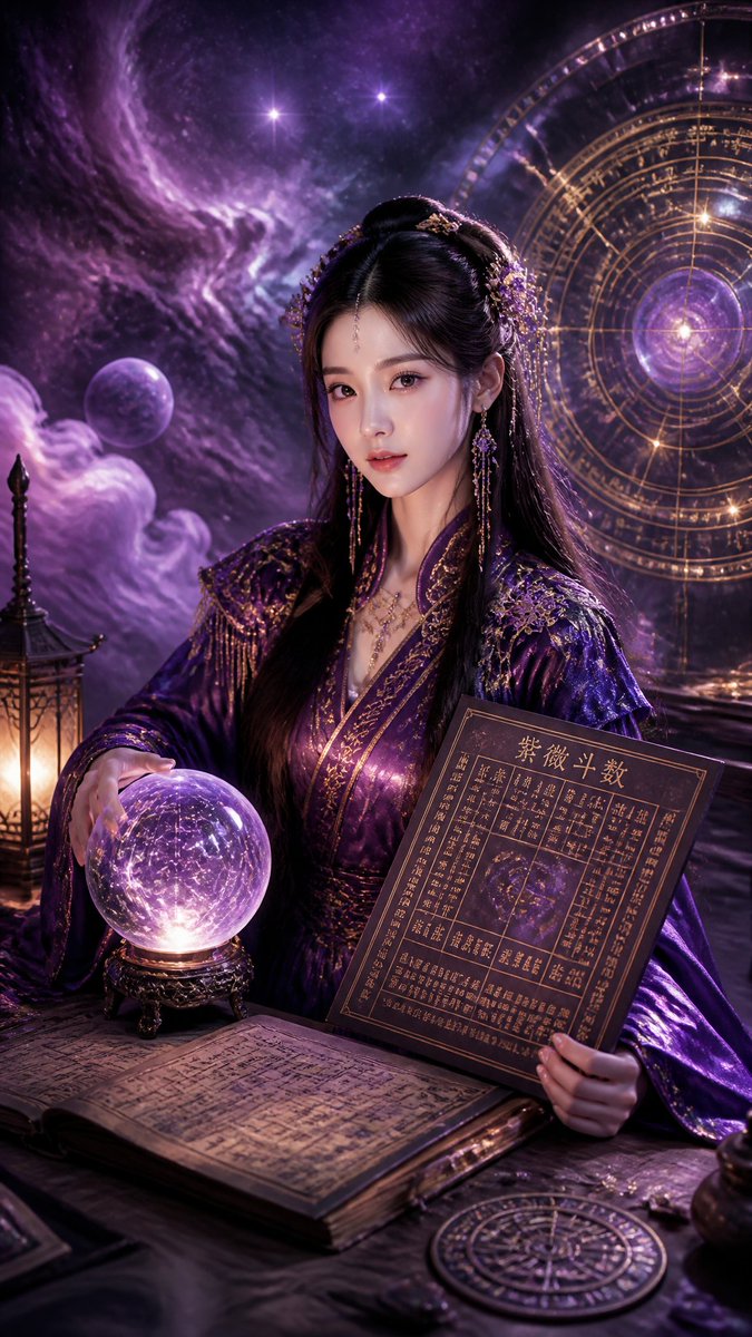 Cyberpunk Hanfu Mystic Diviner AI image template preview