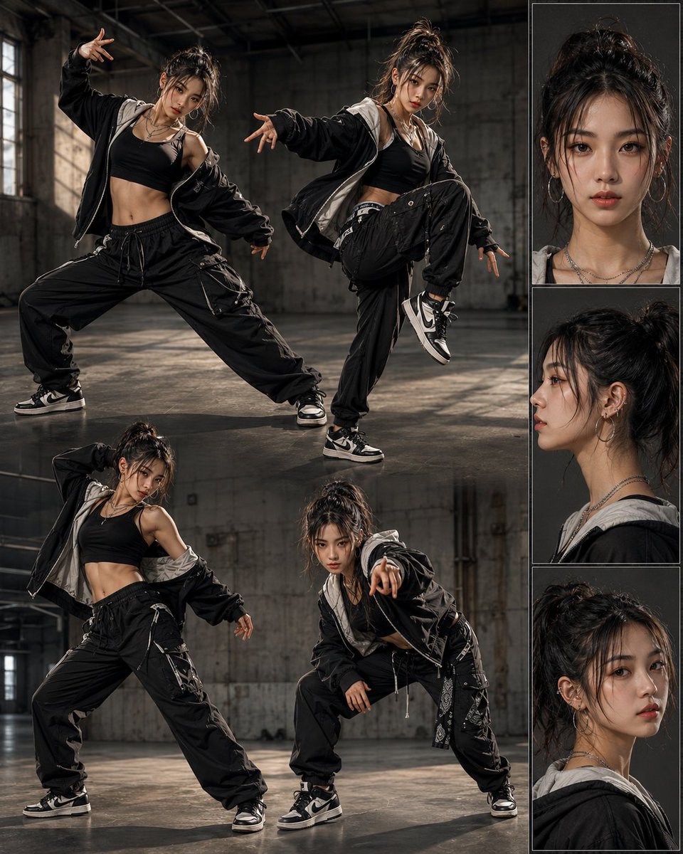 Street Dance Character Design Layout AI image template preview