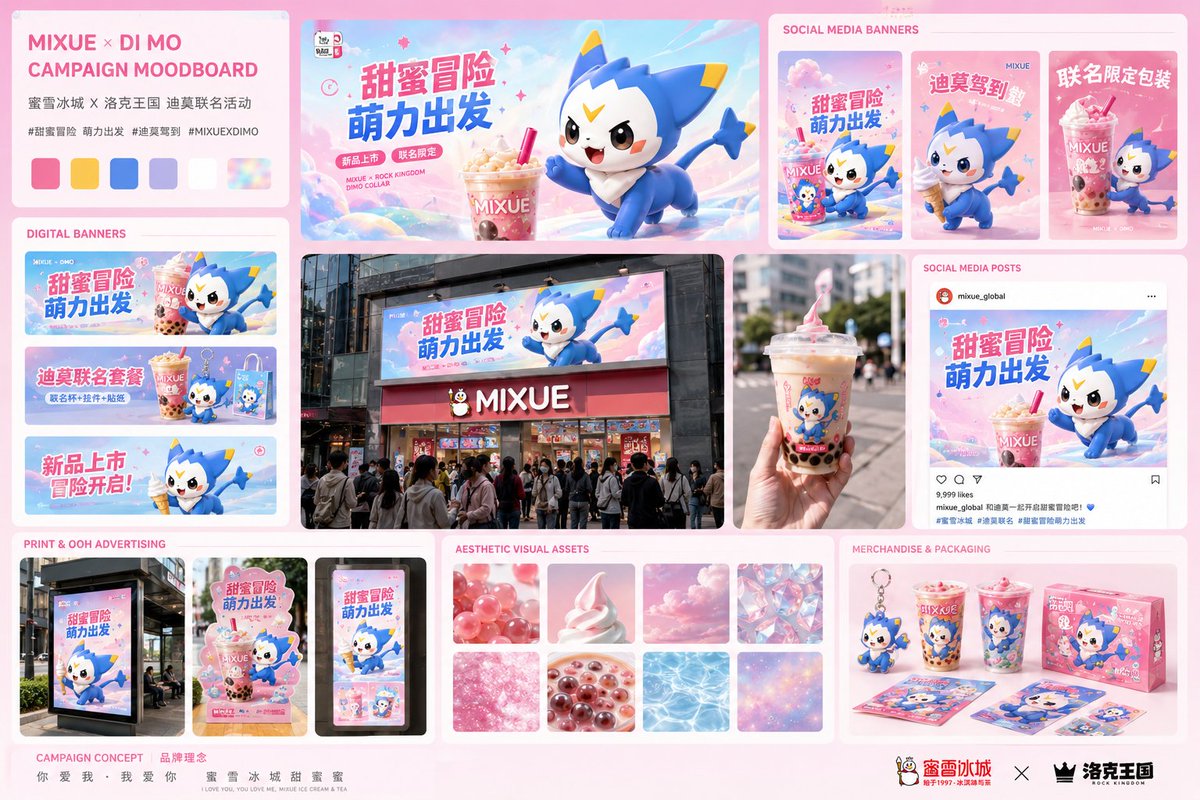 Mixue Di Mo Campaign Moodboard AI image template preview
