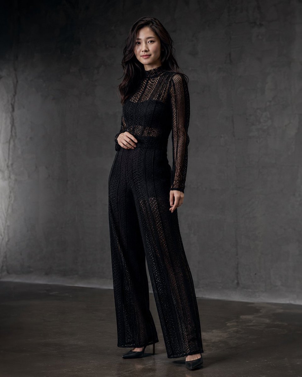 Anonymous Black Lace Fashion Portrait AI image template preview