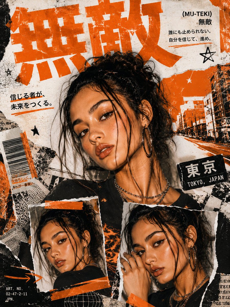 Y2K Tokyo Zine Collage AI image template preview