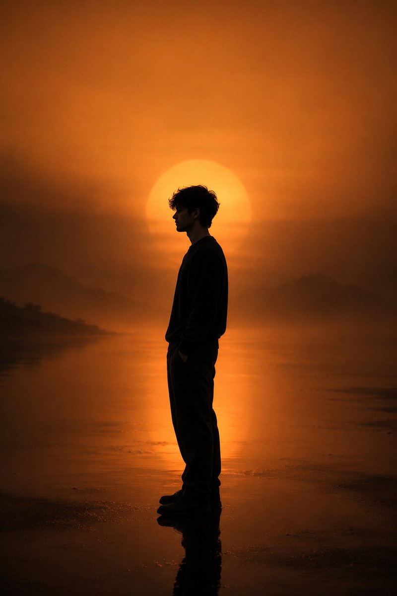 Minimalist Silhouette Portrait AI image template preview