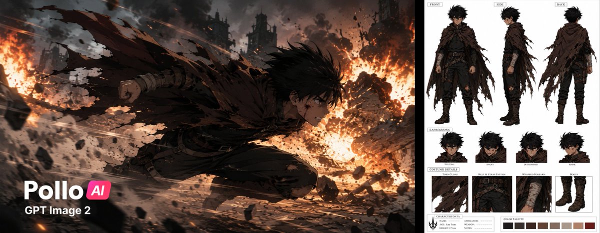 Anime Action Frame Sprint AI image template preview