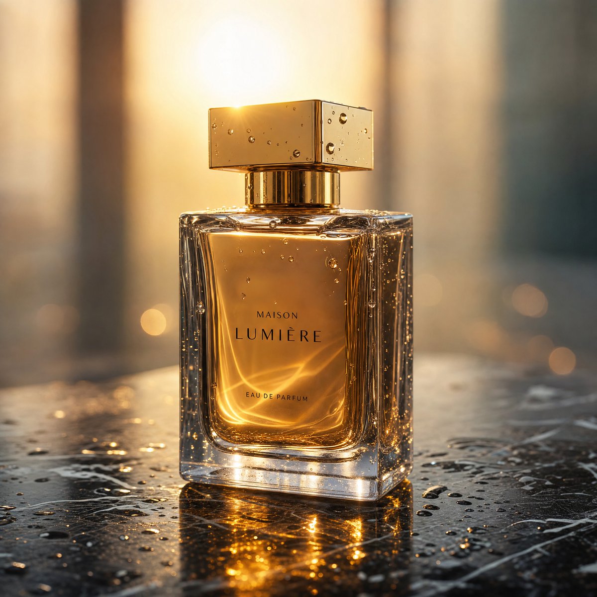 Golden Hour Luxury Perfume AI image template preview