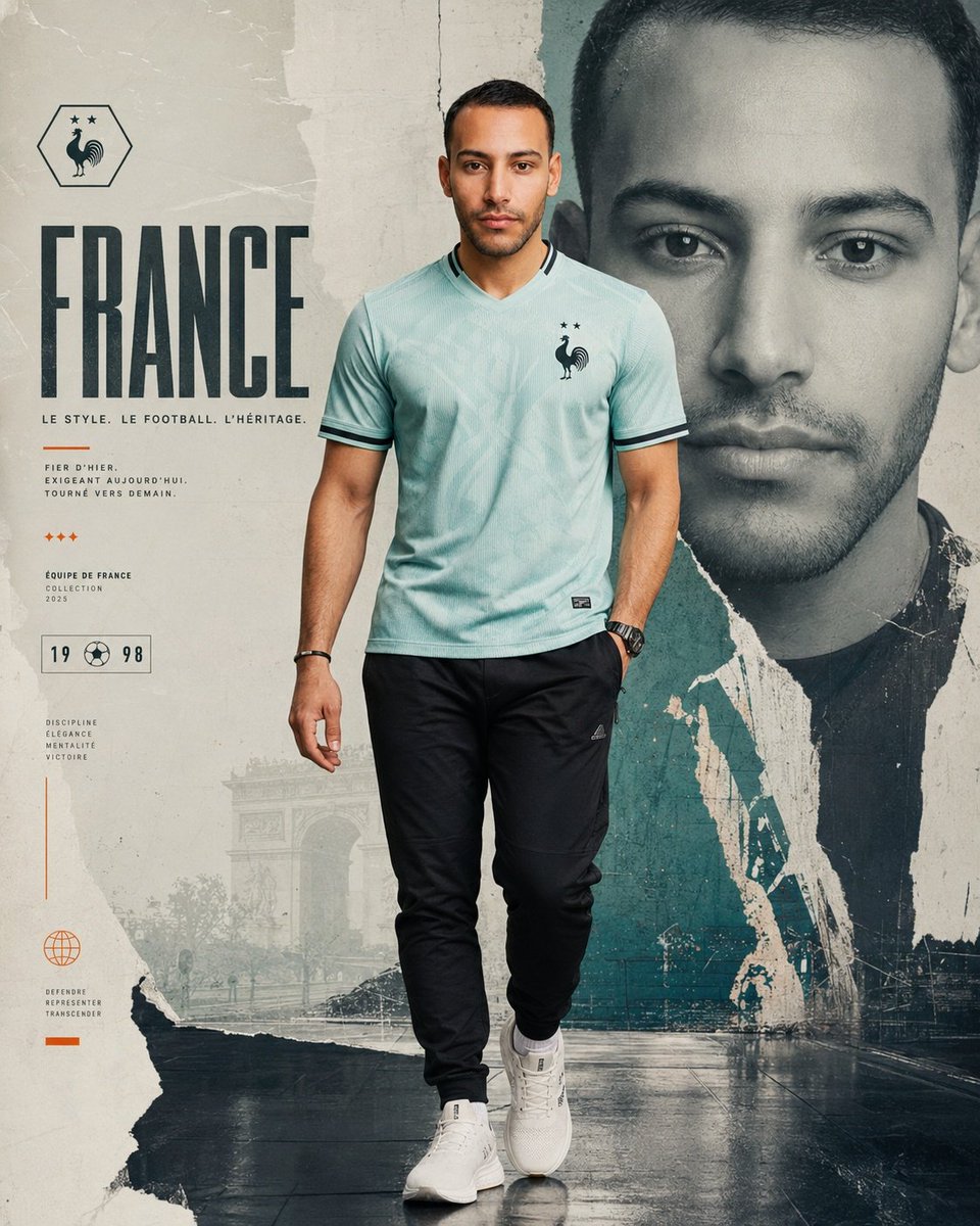 Football Fashion Editorial Poster AI image template preview