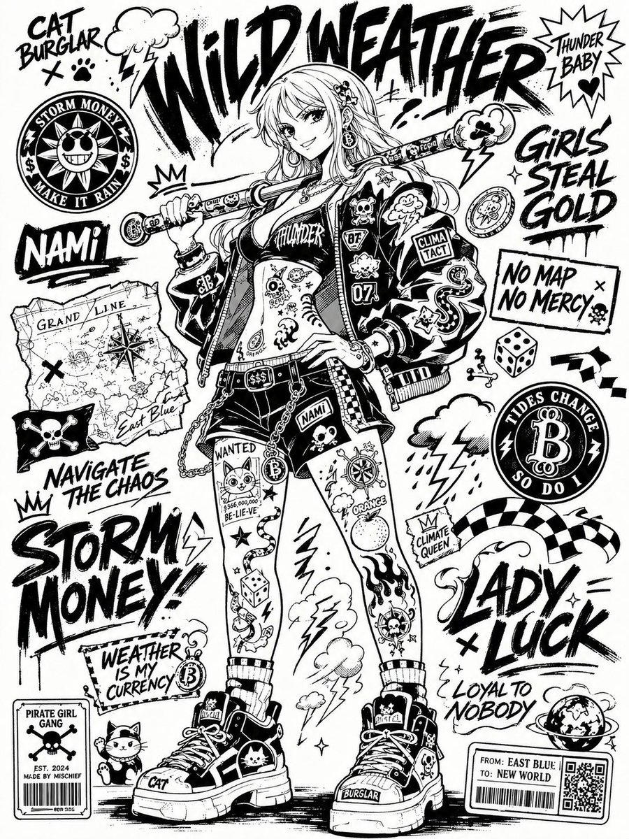 Black and White Sticker Bomb Street Poster AI image template preview