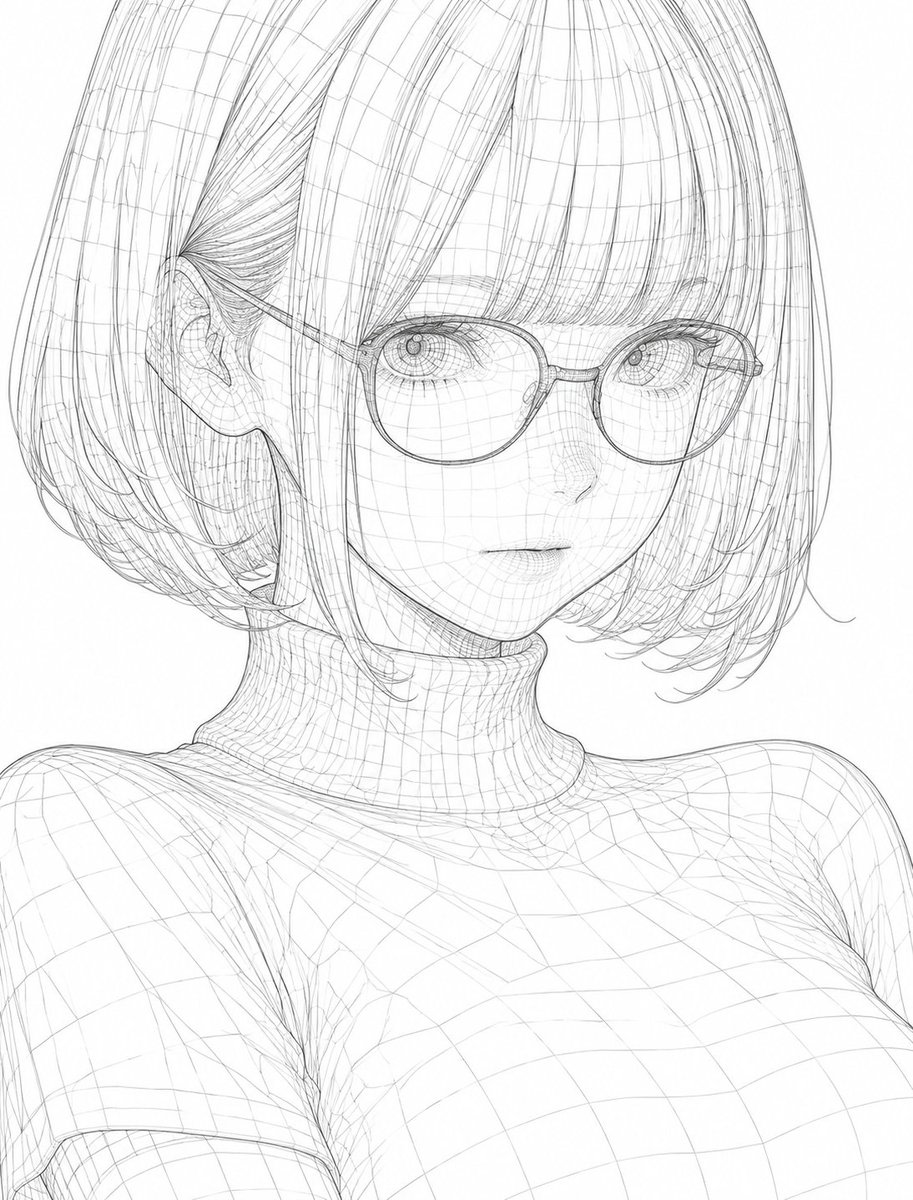 3D Wireframe Illustration Transformation AI image template preview
