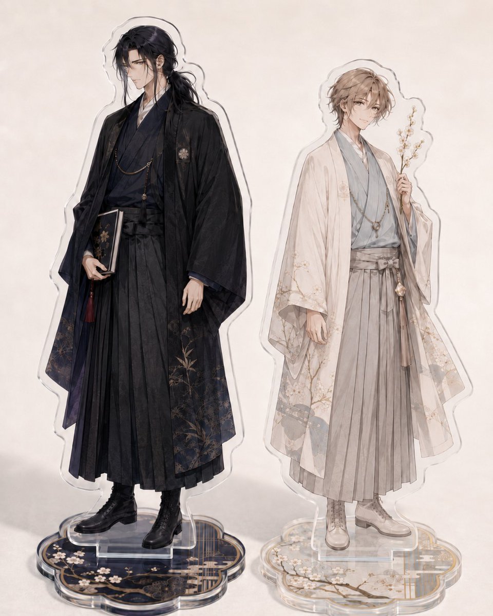 Two Kimono Acrylic Standee Characters AI image template preview