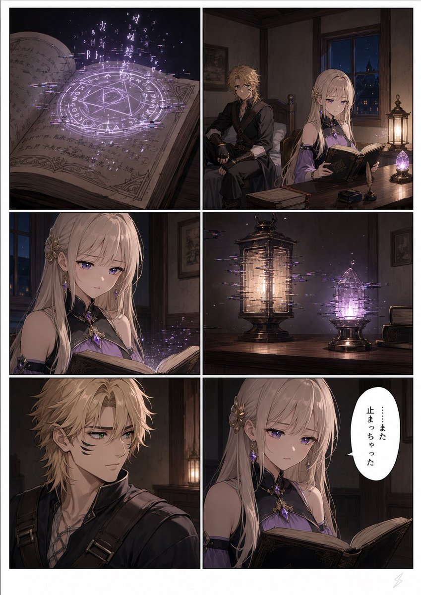Six-Panel Fantasy Magic Comic Page AI image template preview