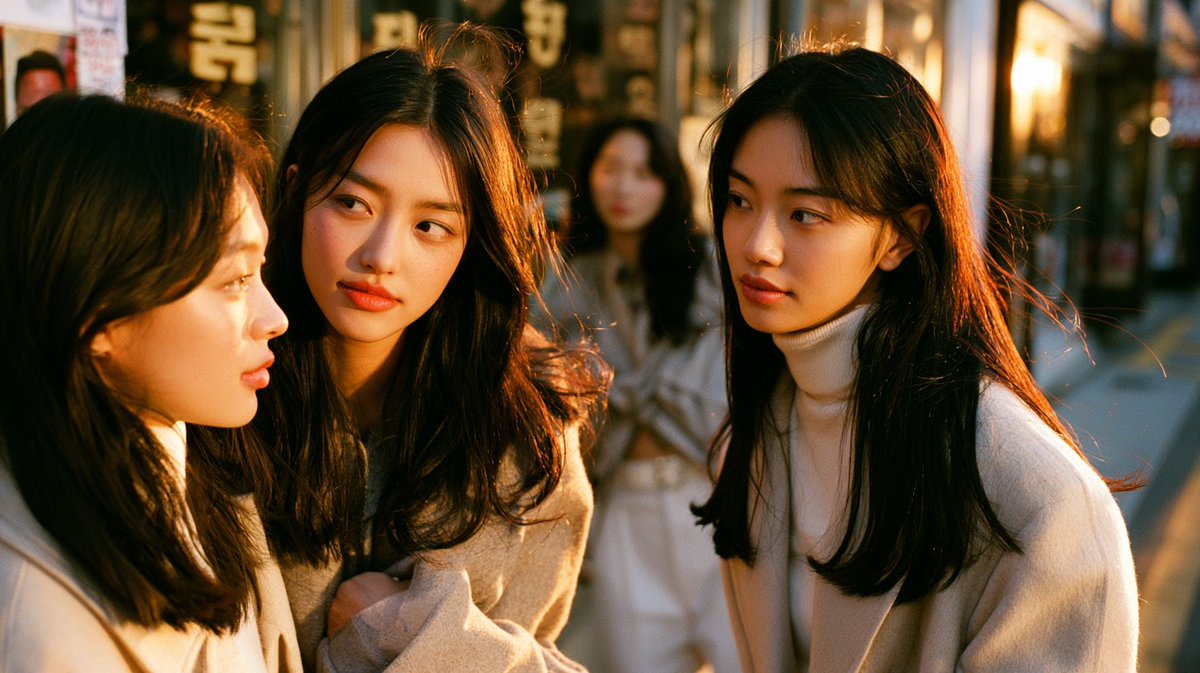 Close-Up Seoul Street Chat AI image template preview