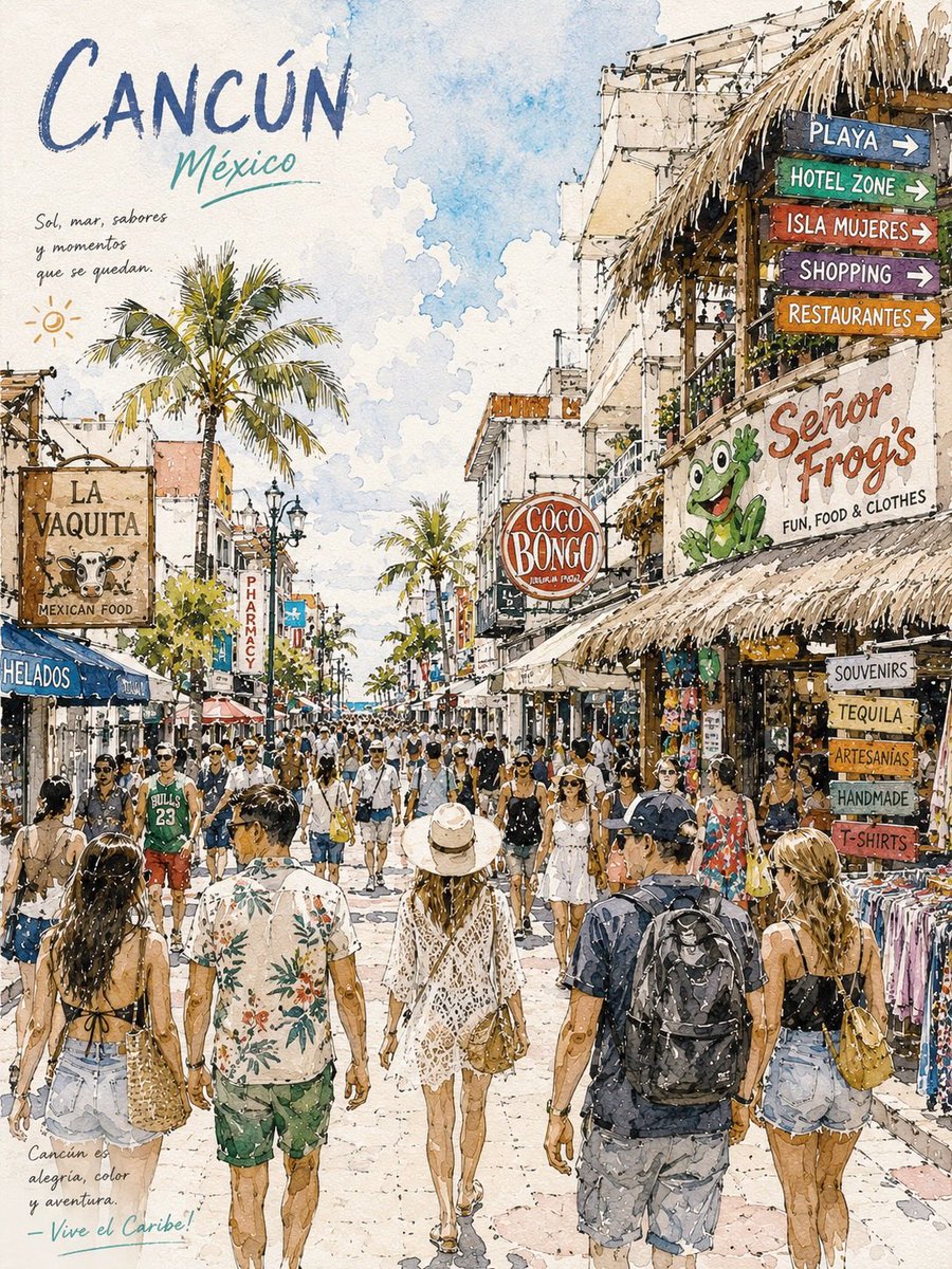 Watercolor Travel Poster AI image template preview
