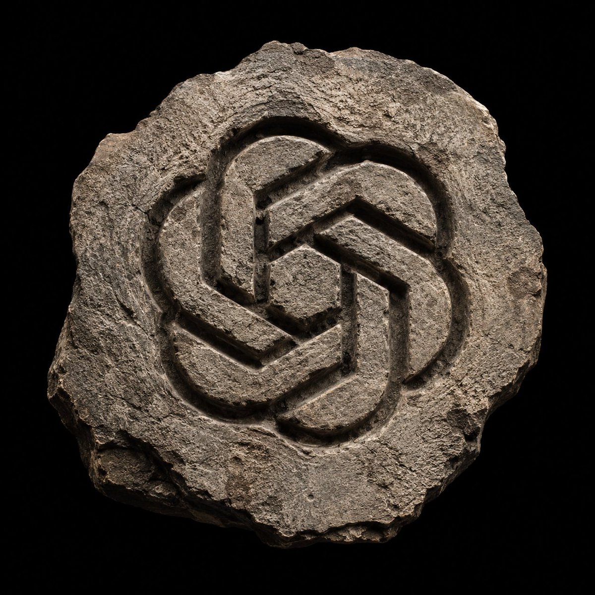 Ancient Hand-Chiseled Stone Artifact Logo AI image template preview