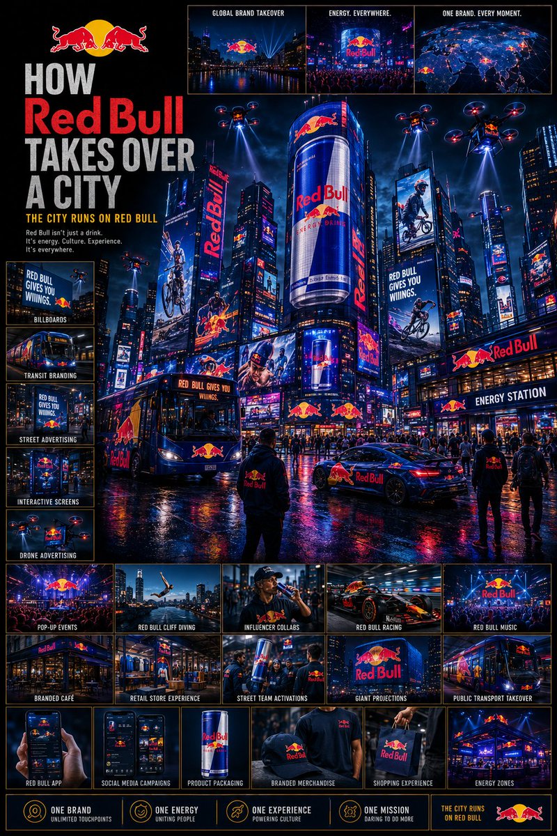 Cinematic Brand City Takeover Poster AI image template preview