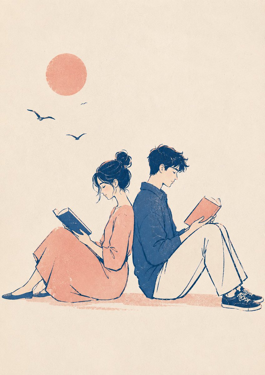 Printmaking Style Couple Illustration AI image template preview