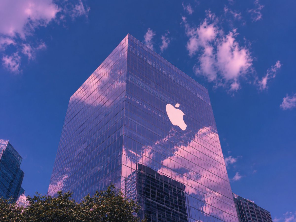 Vaporwave Apple Glass Tower AI image template preview