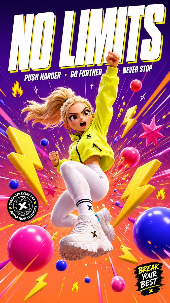 3D Cartoon Sports Poster AI image template preview