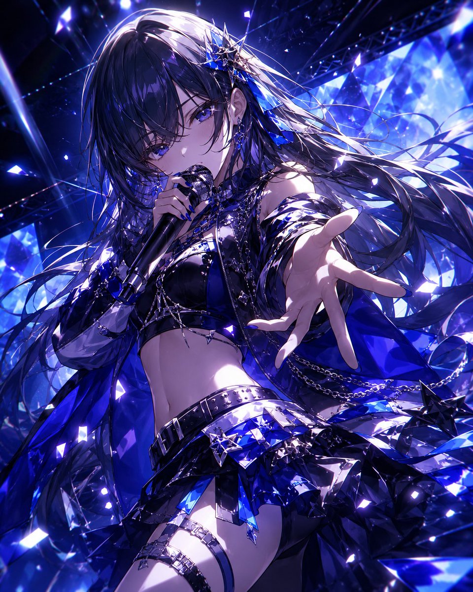 Cool Crystal Idol Concert AI image template preview
