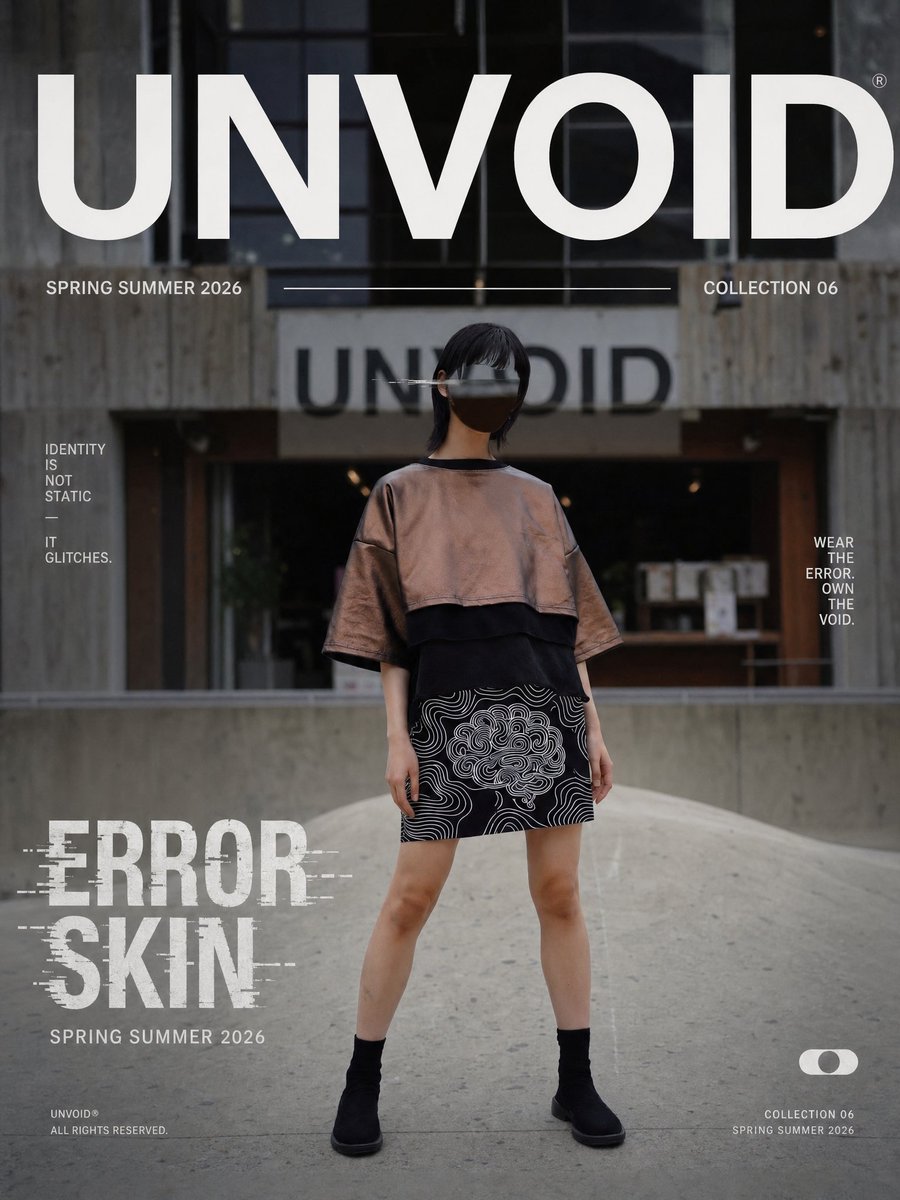 UNVOID Glitch Streetwear Poster AI image template preview