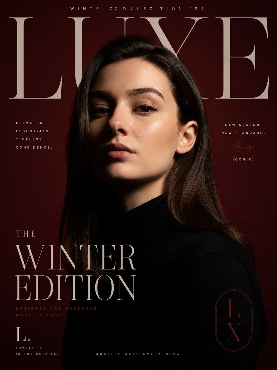 Luxury Fashion Editorial Poster AI image template preview