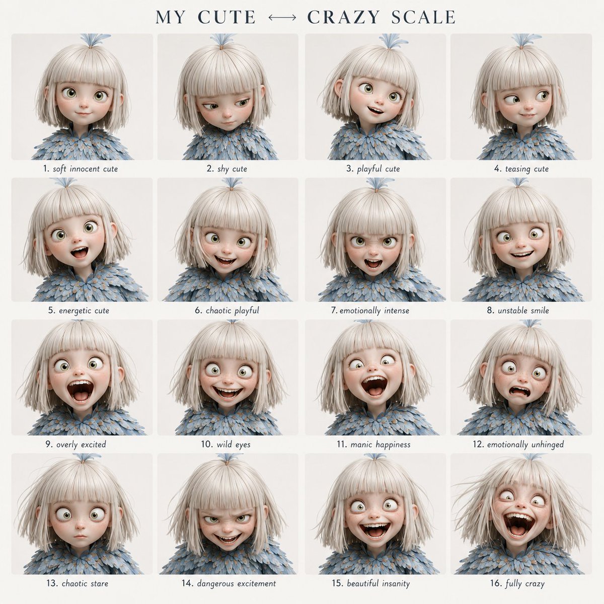 Character Emotional Performance Grid AI image template preview