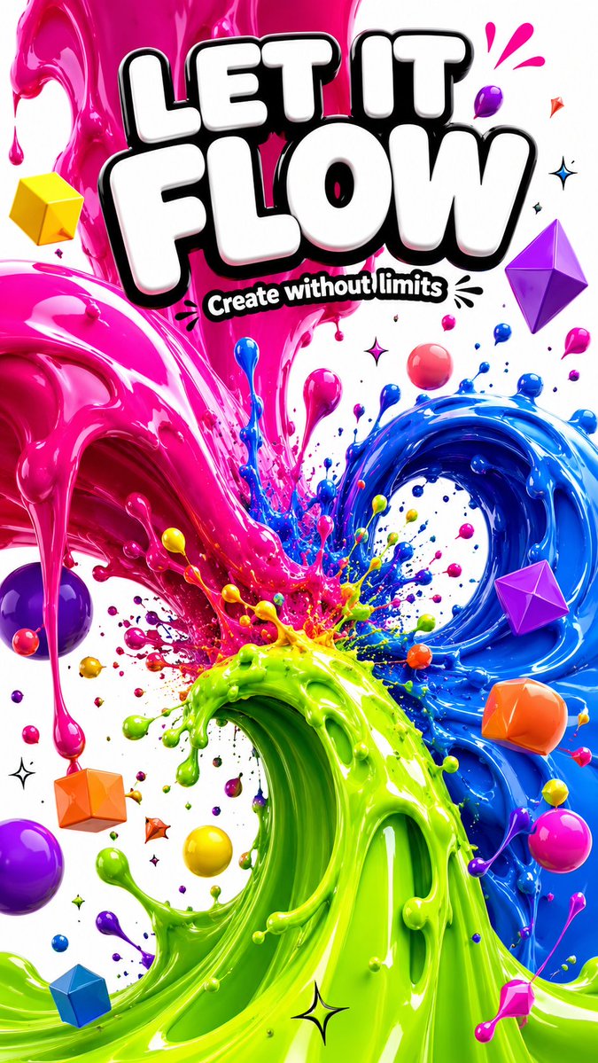 3D Abstract Liquid Art Poster AI image template preview