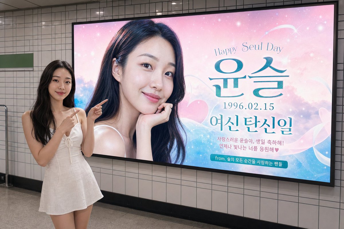 Subway Idol Birthday Billboard Photo AI image template preview