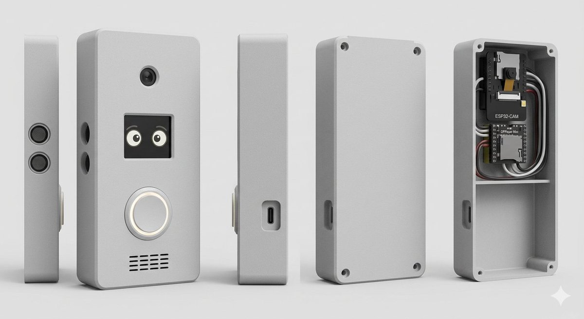 Smart Doorbell Enclosure Product Render AI image template preview