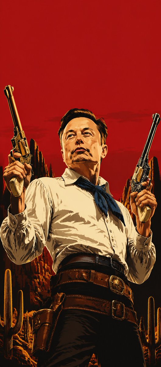 Blood Red Western Gunslinger AI image template preview