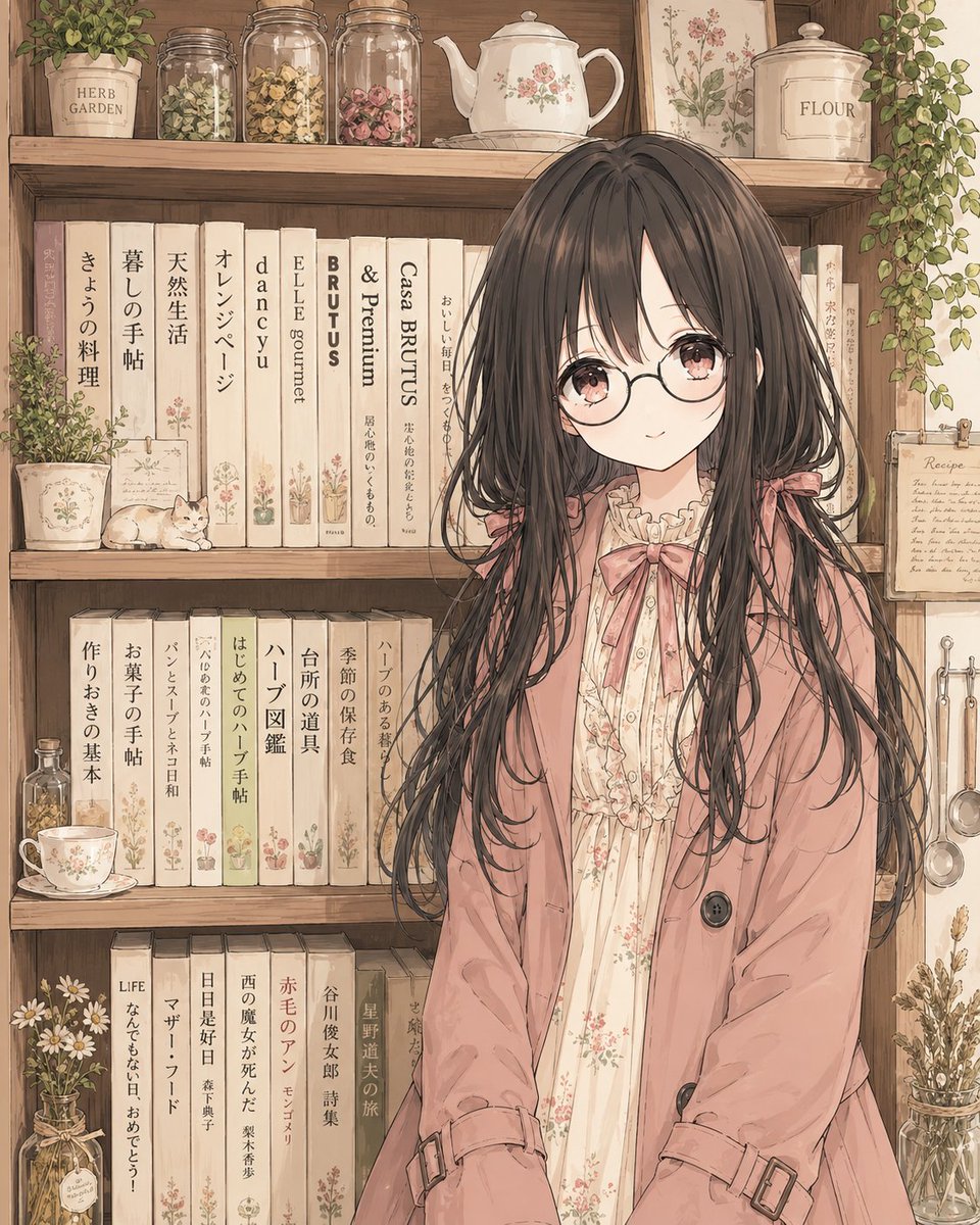 Faceless Cottagecore Anime Girl AI image template preview
