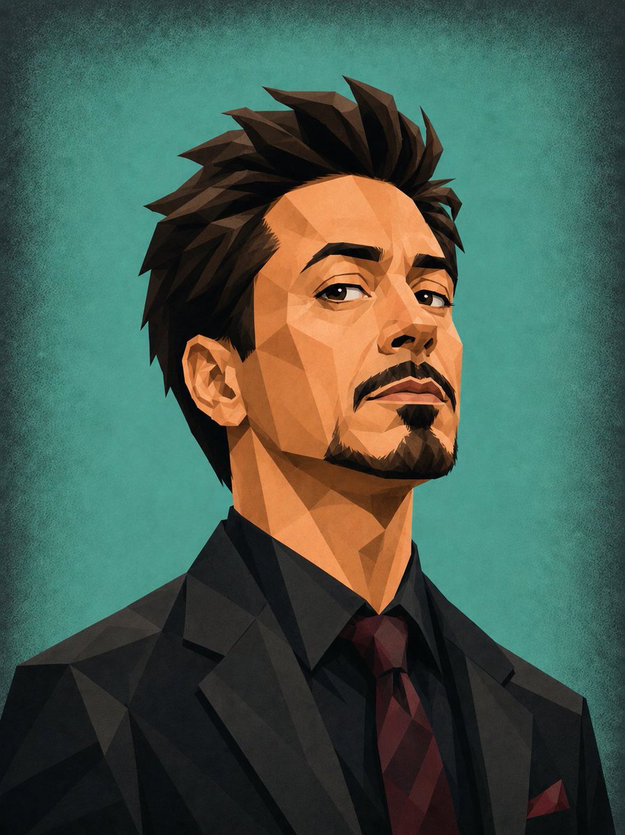 Low-Poly Geometric Celebrity Caricatures example 3