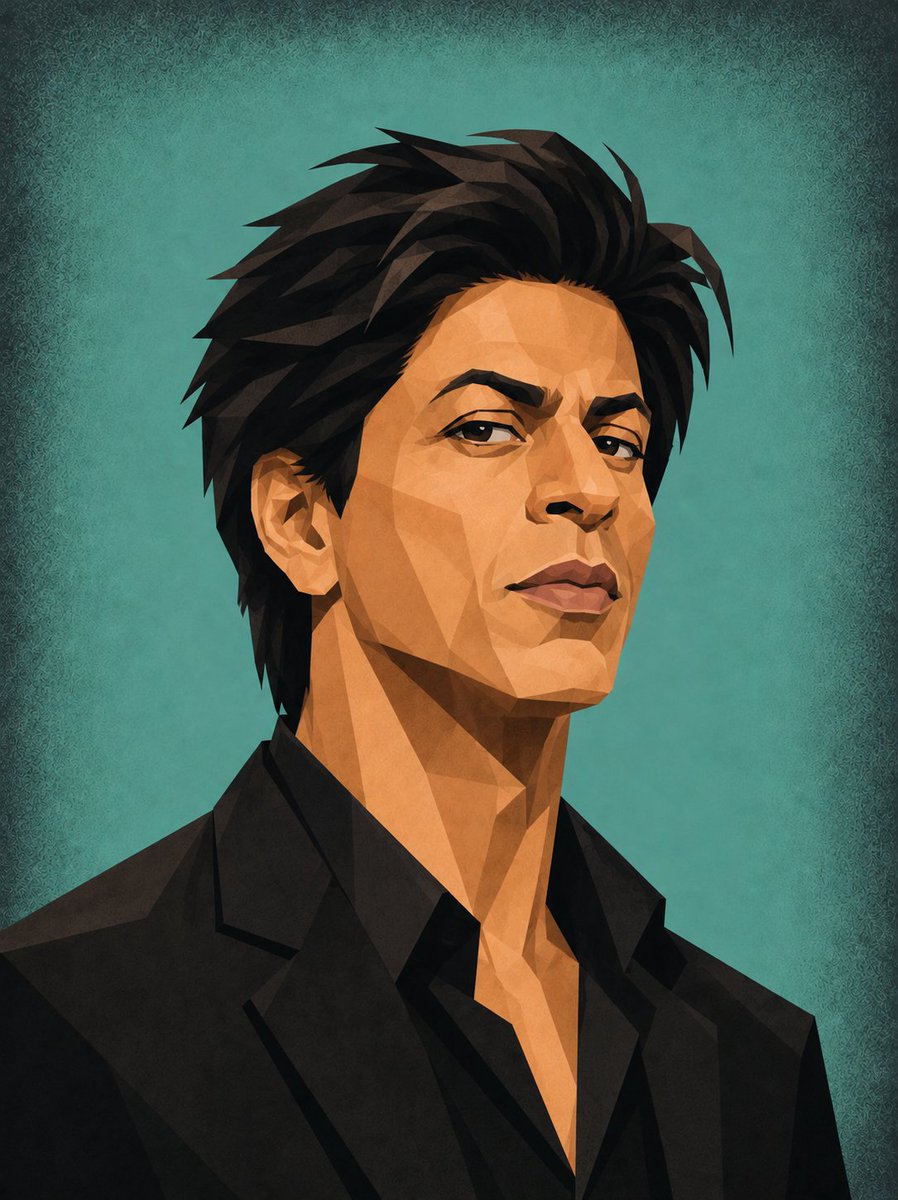 Low-Poly Geometric Celebrity Caricatures example 2