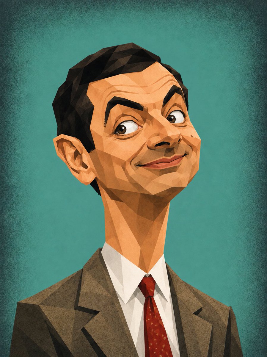 Low-Poly Geometric Celebrity Caricatures example 4