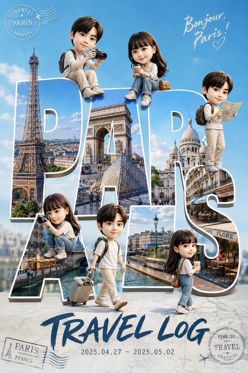 Chibi Travel Vlog Poster Design example 2