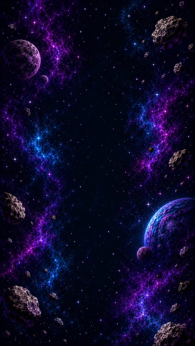 Vertical Pixel Space Shooter Background AI image template preview
