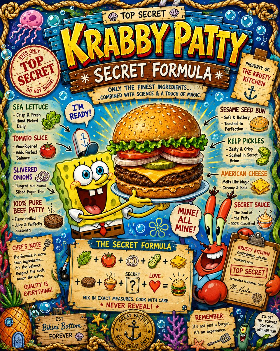 Krabby Patty Secret Formula Graphic AI image template preview