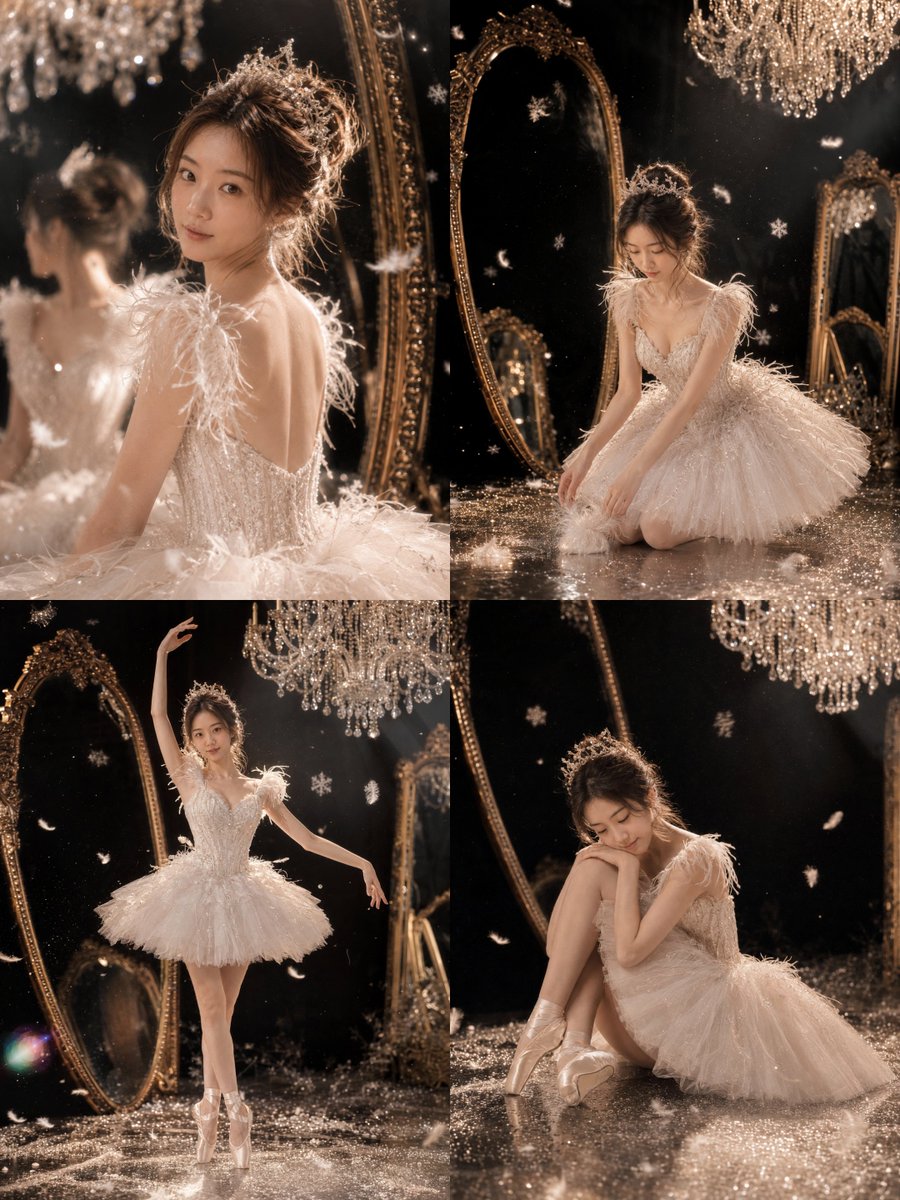 Luxury Ballet Couture Portrait Series AI image template preview