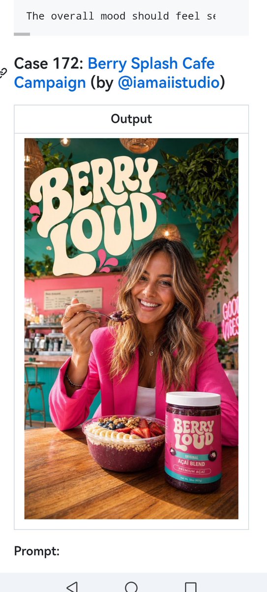 Berry Loud Cafe Campaign Screenshot AI image template preview