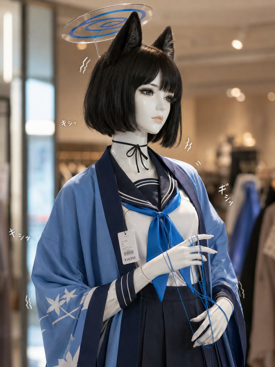 Photoreal Anime Mannequin Display AI image template preview